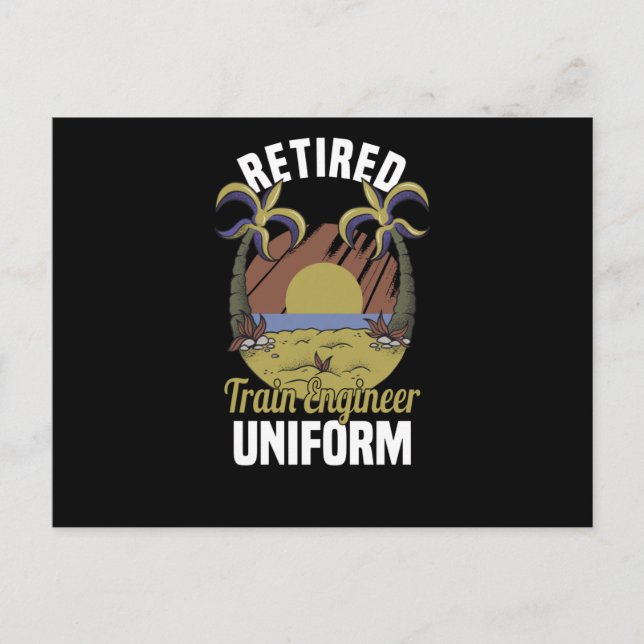 Retired Railroad Engineer Train Steam Conductor Postkarte (Vorderseite)