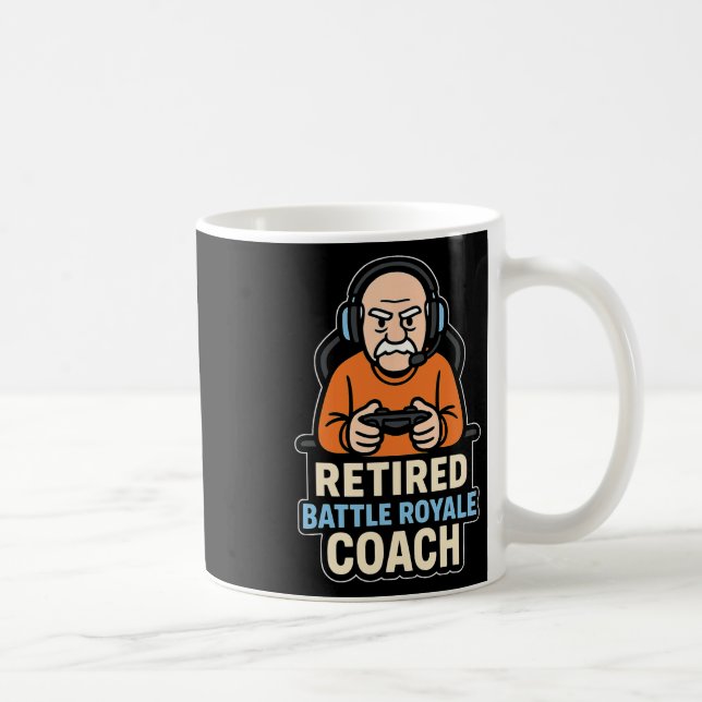 Retired Ttle Royale Coach Funny Gamer Elder Gaming Kaffeetasse (Rechts)