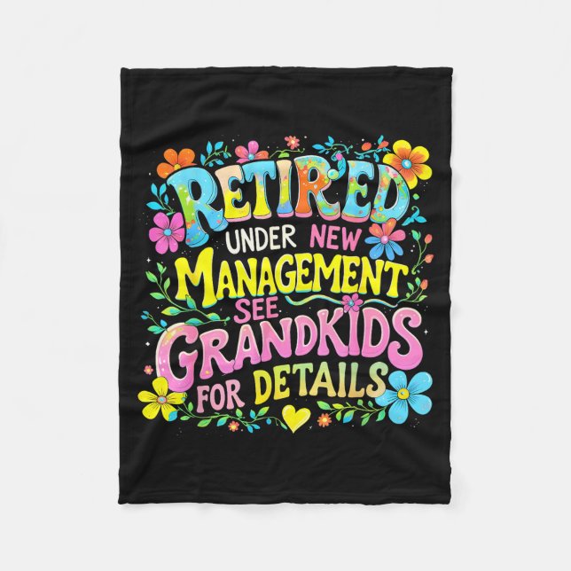 Retired Under New Management Funny Grandkids Gift  Fleecedecke (Vorderseite)