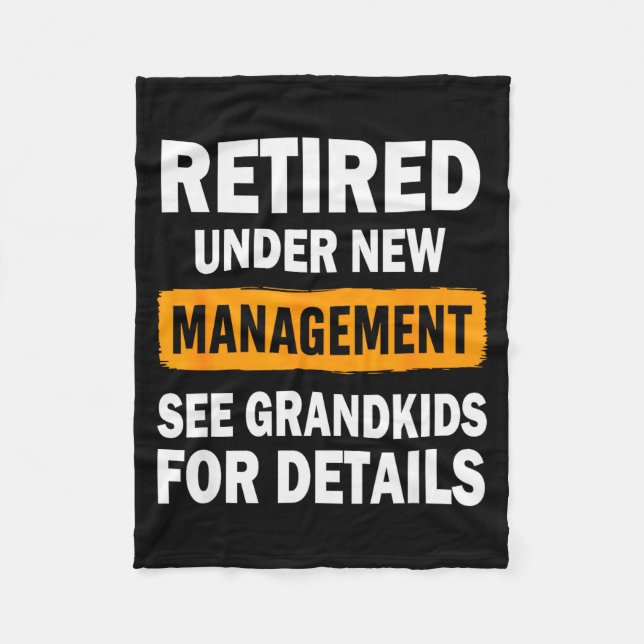 Retired Under New Management See Grandkids For Det Fleecedecke (Vorderseite)