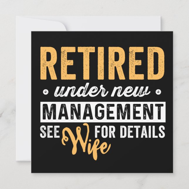 Retired under new management wife for details. save the date (Vorderseite)
