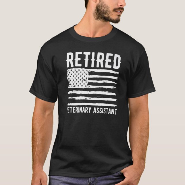 Retired Veterinary Assistant Profession American F T-Shirt (Vorderseite)