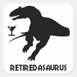 Retiredasaurus Quadratischer Aufkleber