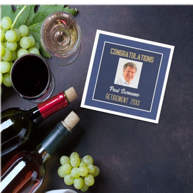 Retiree Glückwunschs! Foto Pensionskasse Napkin Serviette (Von Creator hochgeladen)