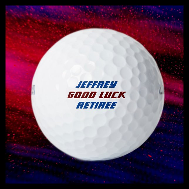 Retiree Name Retirement Geschenk Blue Burgundy Golfball (Von Creator hochgeladen)