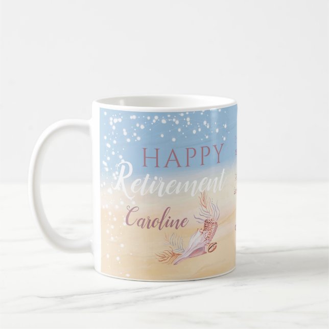 Retirement Beach Coastal Seashell Kaffeetasse (Links)