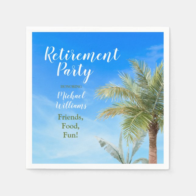 Retirement Beach Thema Party Freunde Essen Spaß Serviette (Vorderseite)