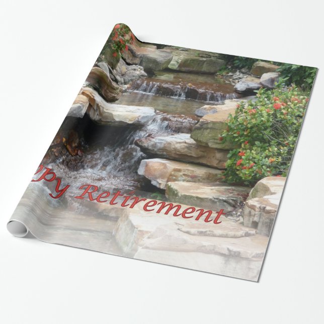 Retirement Garden Waterfall Cascade Wrap Paper Geschenkpapier (Ungerollt)