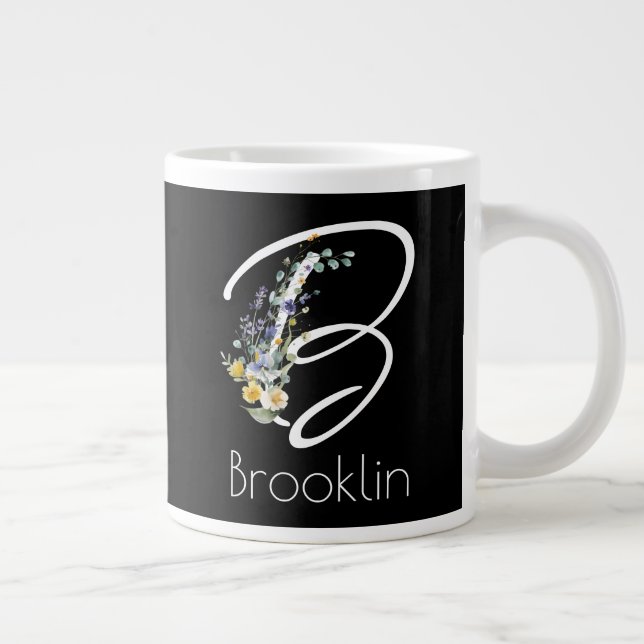 Retirement gift employer  Monogram wildflower Jumbo-Tasse (Rechts)