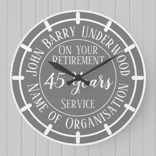 Retirement Gift with Years Served Large Clock Große Wanduhr