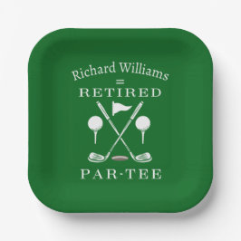 Retirement Golf Modernes Emblem Golf Clubs müde Pappteller