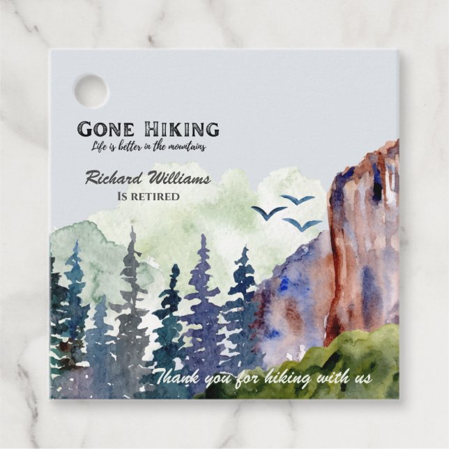 Retirement Gone Hiking Life is Better Mountains Geschenkanhänger (Vorderseite)