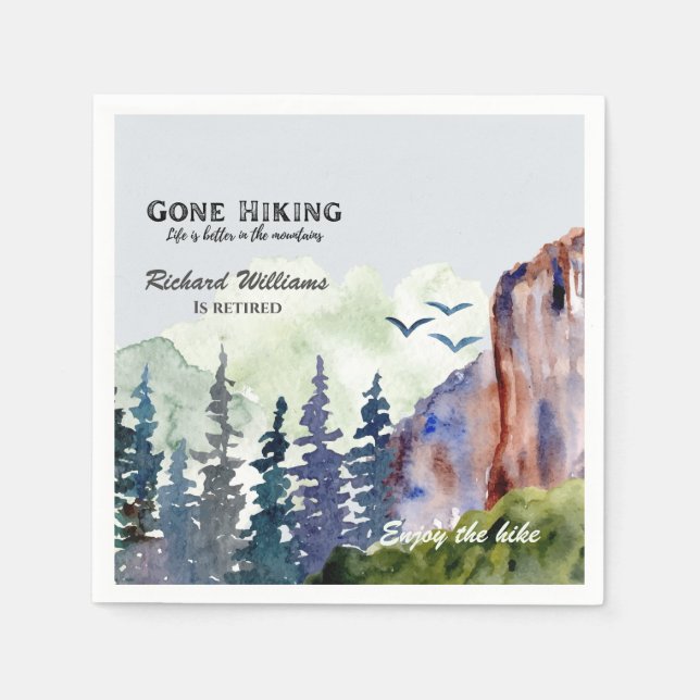 Retirement Gone Hiking Life is Better Mountains Serviette (Vorderseite)