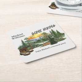 Retirement Gone Hiking to the Mountains Sunrise    Rechteckiger Pappuntersetzer