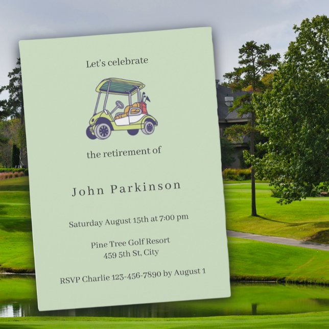 Retirement Party Golf Cart Golf Lover Einladung (Von Creator hochgeladen)