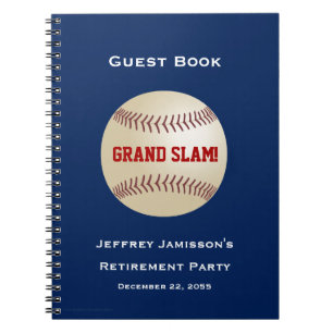 Retirement Party Guest Book, Baseball, Grand Slam Notizblock