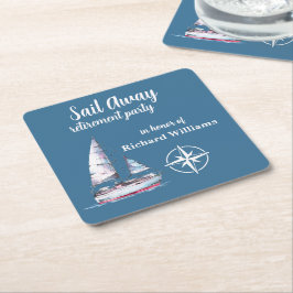 Retirement Party Sail Away Nautical Theme Rechteckiger Pappuntersetzer