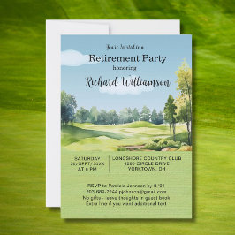 Retirement Party Watercolor Golf Theme Invitation Einladung