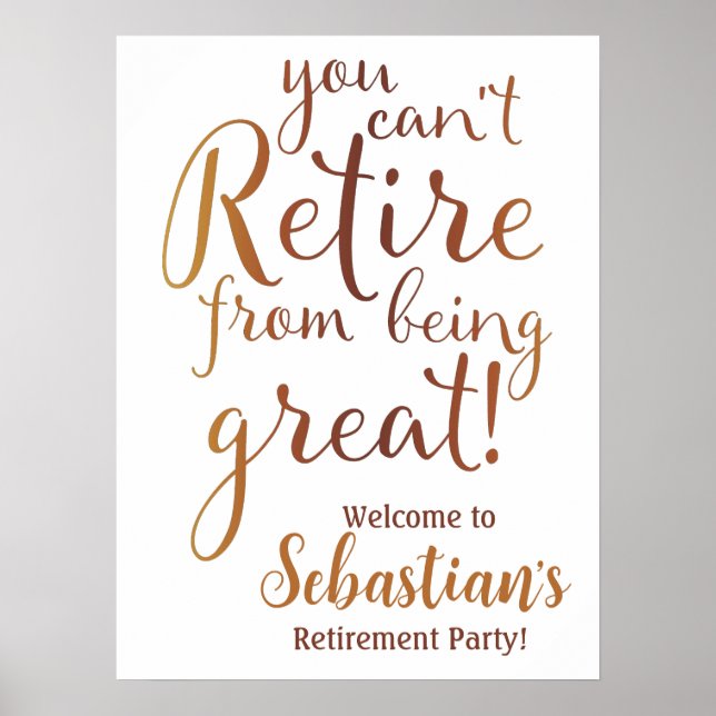 Retirement Party Welcome Sign Poster (Vorne)