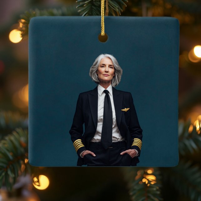 Retirement Pilot Airplane Nato Letter Custom Photo Keramikornament (Von Creator hochgeladen)