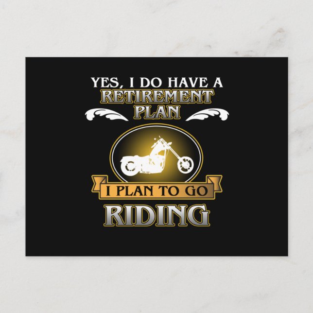 Retirement Plan Riding Motorcycle Biker Bike Lover Einladungspostkarte (Vorderseite)