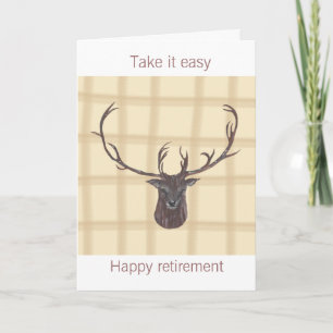 Retirement Stag's Head greeting card Karte