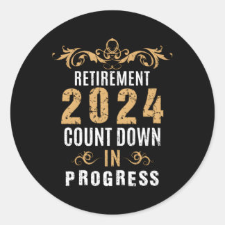 Retiret 2024 Countdown läuft Runder Aufkleber
