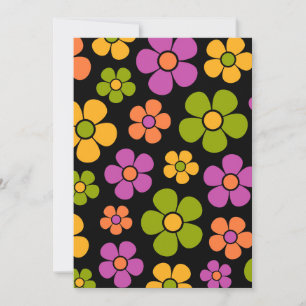 Reto 1960er Style Mid Mod Floral Pattern Einladung