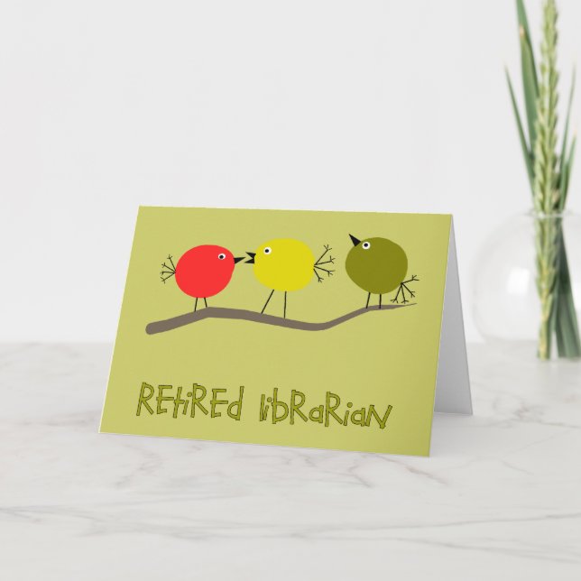 Reto Birds Design Geschenke für die Rehäre Karte (Vorderseite)