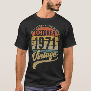 Reto Vintage 49th Birthday Born in October 1971 T-Shirt