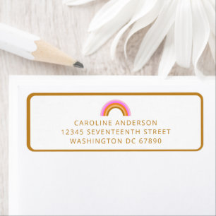 Retouradresse Regenbogen Personalisiert Retro Boho