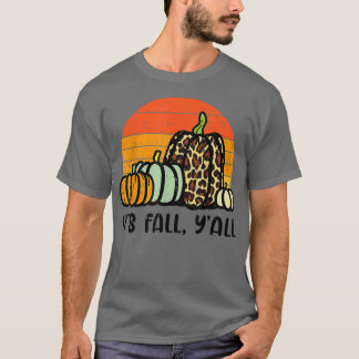 Retr Pumpkins Leopard Cheetah Print Herbst Ha T-Shirt