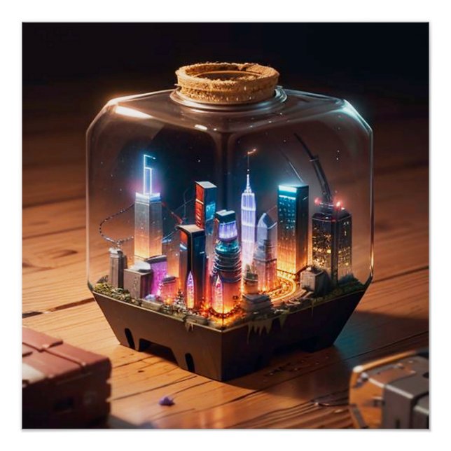 Retrato Miniatura - Terrario Cidade Futurista Poster (Vorderseite)