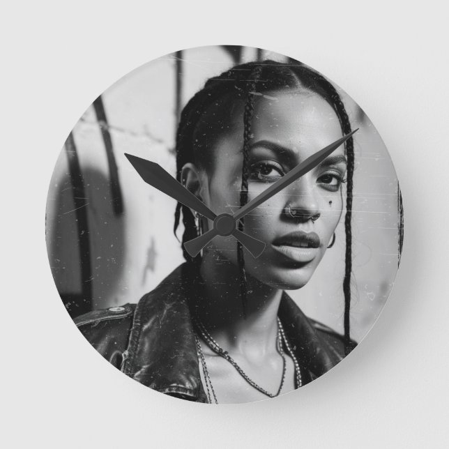 Retratos callejeros NY90 Runde Wanduhr (Vorderseite)