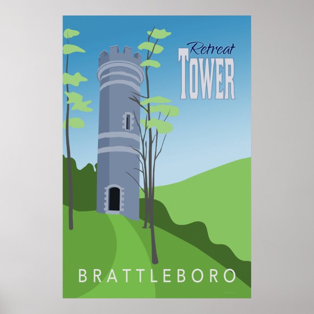 Retreat Tower Retro Poster (Vorne)