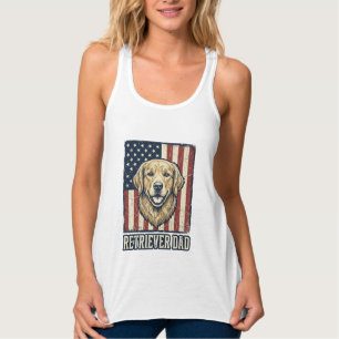 Retriever Dad Vintage Hund Flagge Shirt Design_1