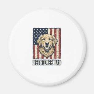 Retriever Dad Vintage Hund Flagge Shirt Design_1 Magnet