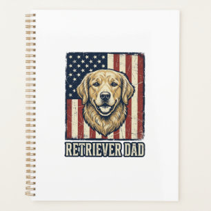 Retriever Dad Vintage Hund Flagge Shirt Design_1 Planer
