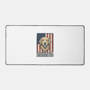 Retriever Dad Vintage Hund Flagge Shirt Design_1 Schreibtischunterlage