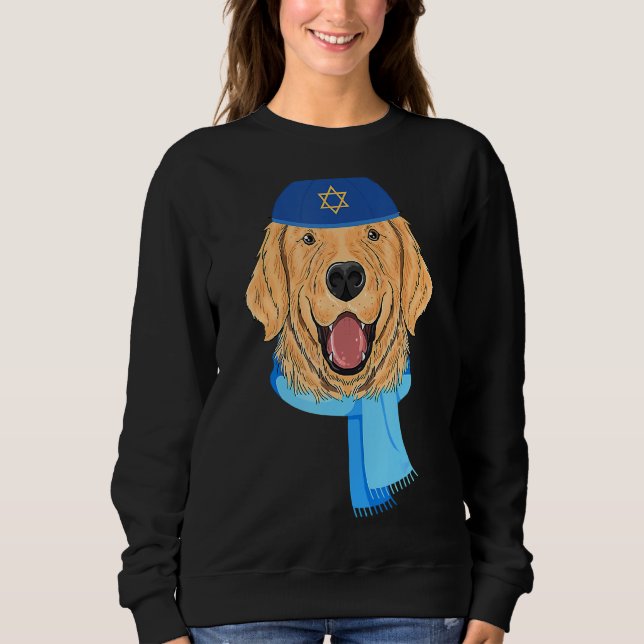 Retriever Dog Hanukkah Dog jüdische Weihnachtszeit Sweatshirt (Vorderseite)