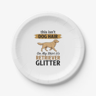 Retriever Glitter Lustiger Hunde Liebhaber Vintage Pappteller