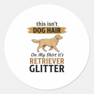 Retriever Glitter Lustiger Hunde Liebhaber Vintage Runder Aufkleber