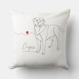 Retriever-Haustier-Linienkunst mit Namen Kissen