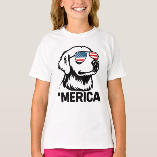 Retriever Hund 4. Juli Merica T-Shirt