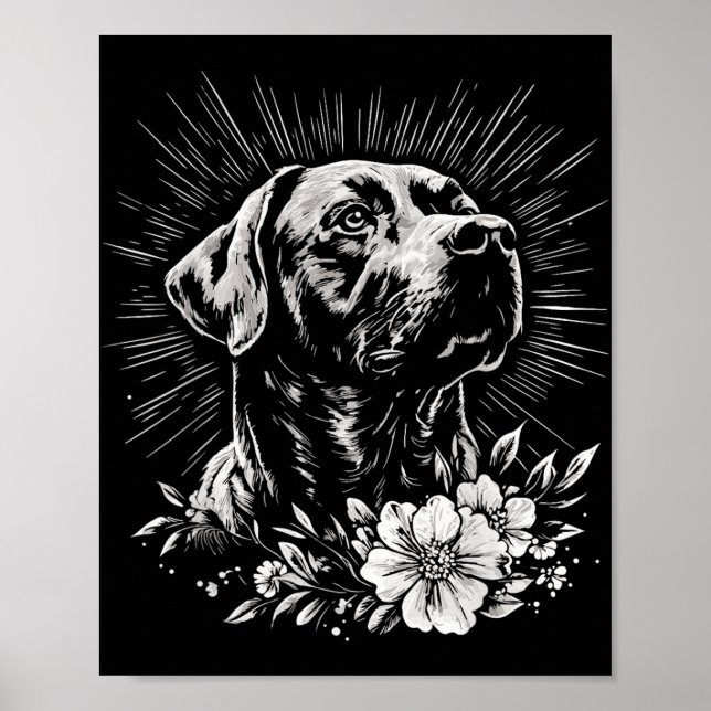 Retriever Hund Lover Tattoo Style _1 Poster (Vorne)