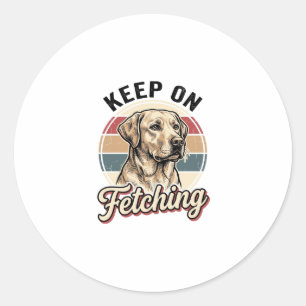 Retriever-Hundeshirt Vintage Keep On Fetching Graf Runder Aufkleber