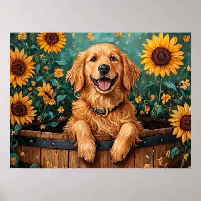 Retriever in einem Fass Poster (Vorne)