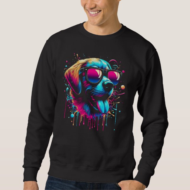 Retriever Paint Splash T - Shirt. Sweatshirt (Vorderseite)