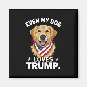 Retriever Sogar mein Hund liebt Trump USA-Flagge Magnet