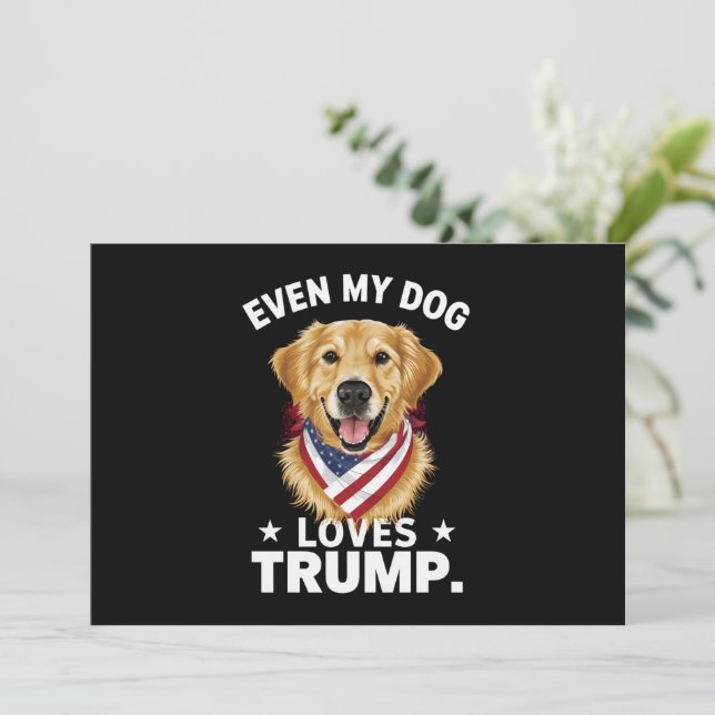 Retriever sogar My Hund Lieben Trump USA Flag Einladung (Stehend Vorderseite)